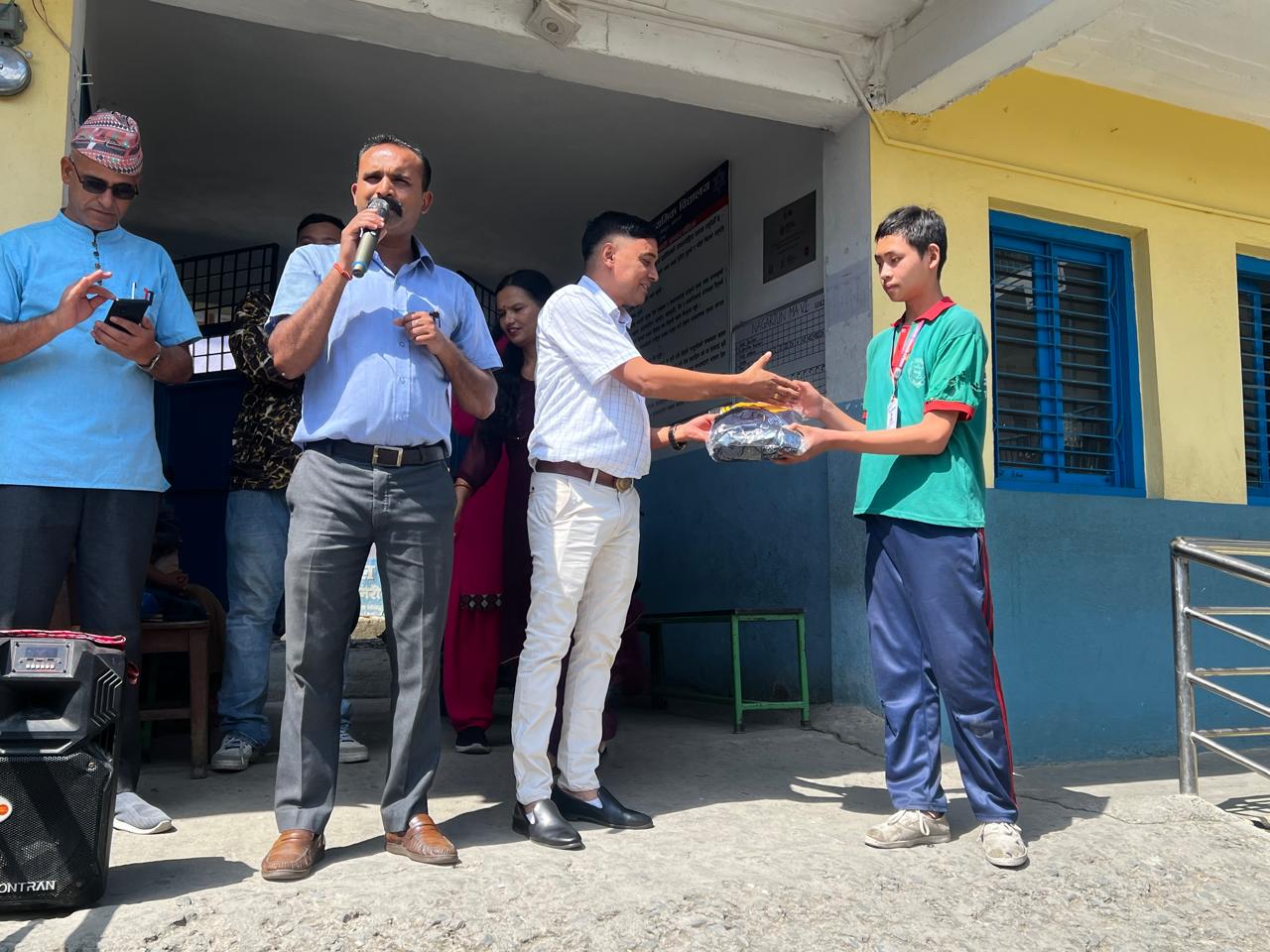 distribution of school uniform and warm clothes