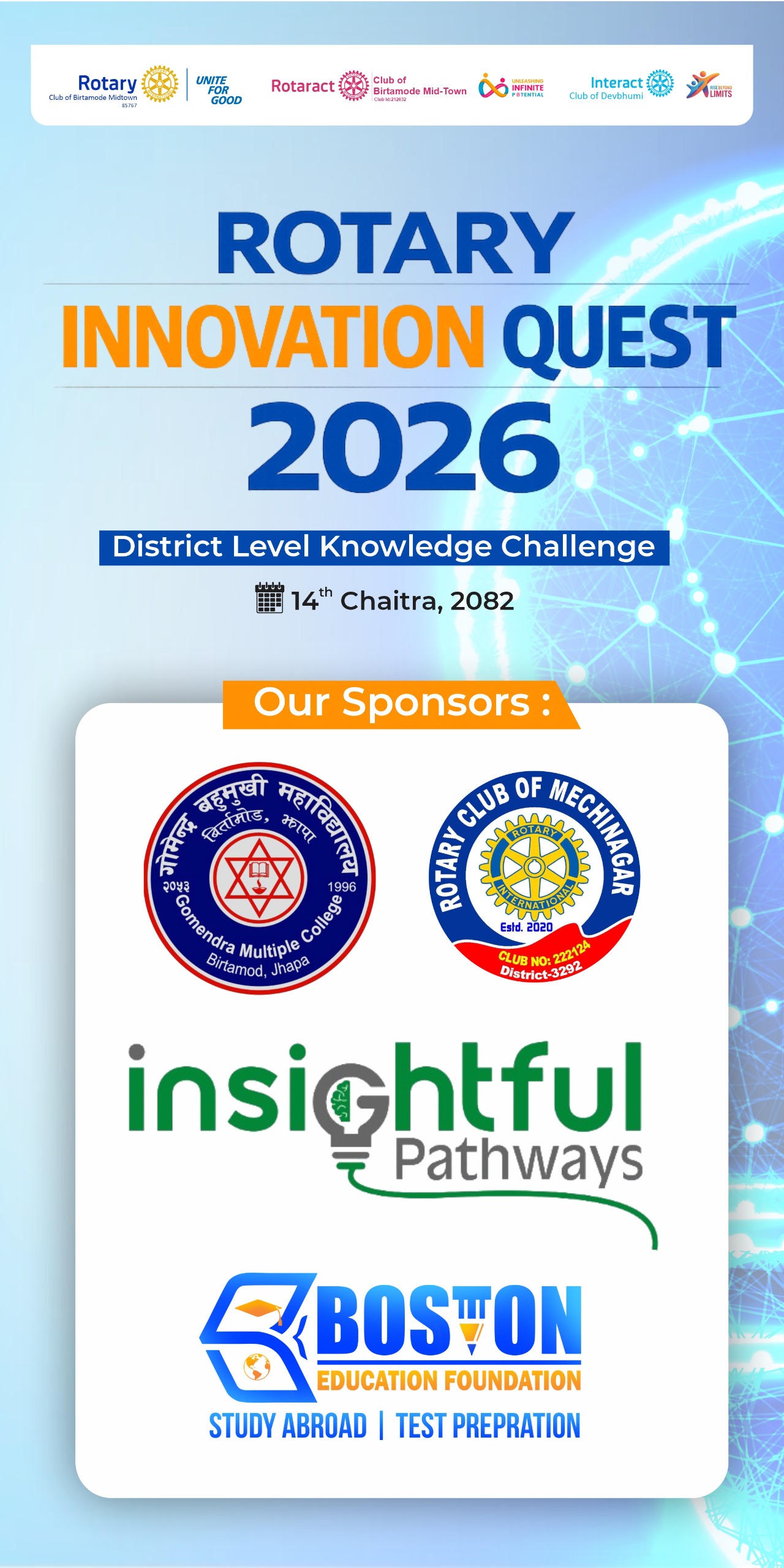 ROTARY INNOVATION QUEST - SPONSERED by RC Mechinagar, Joint project