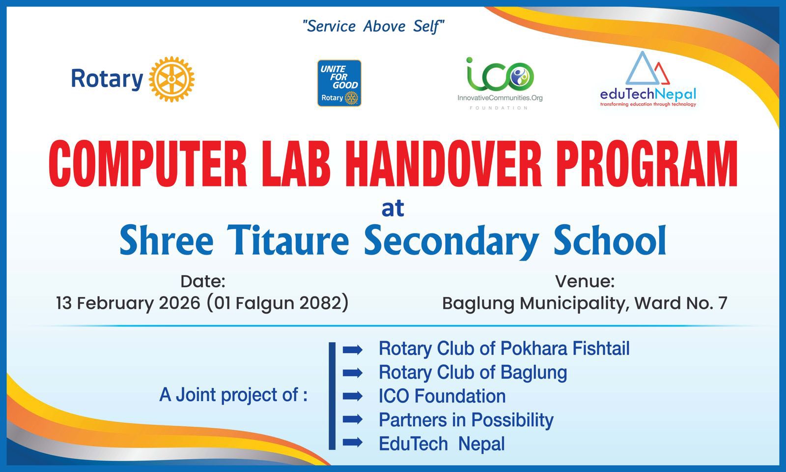 1.	Computer Lab Handover   project in Titaure Secondary School