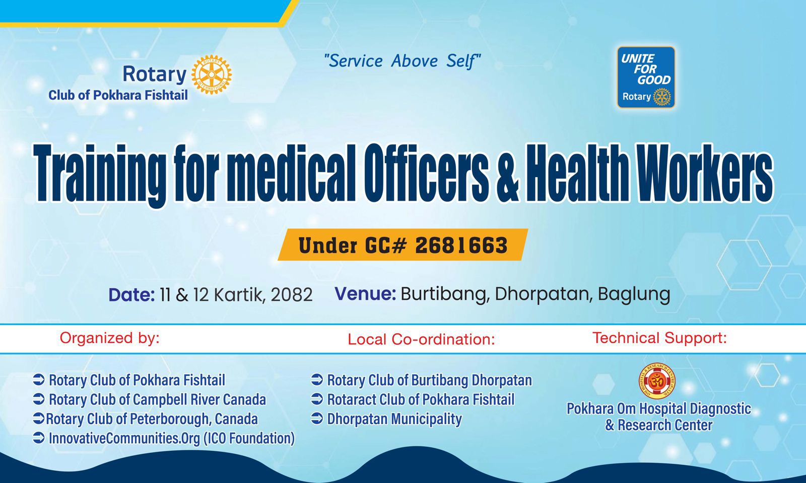 Training for medical officers and health workers