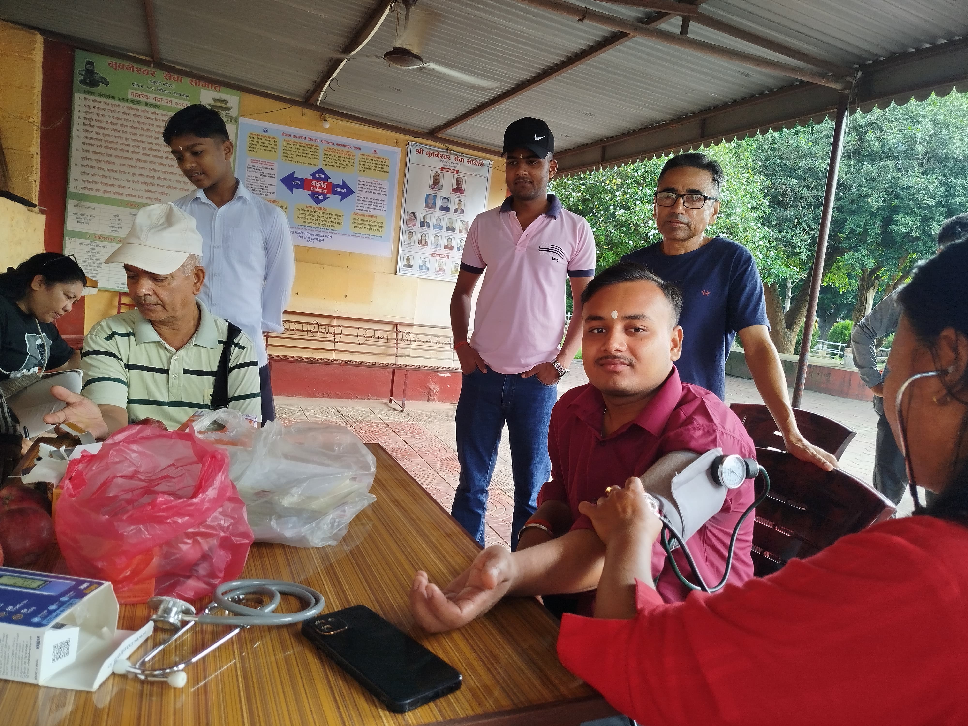 Sugar and Blood Pressure testing and medicine distribution program