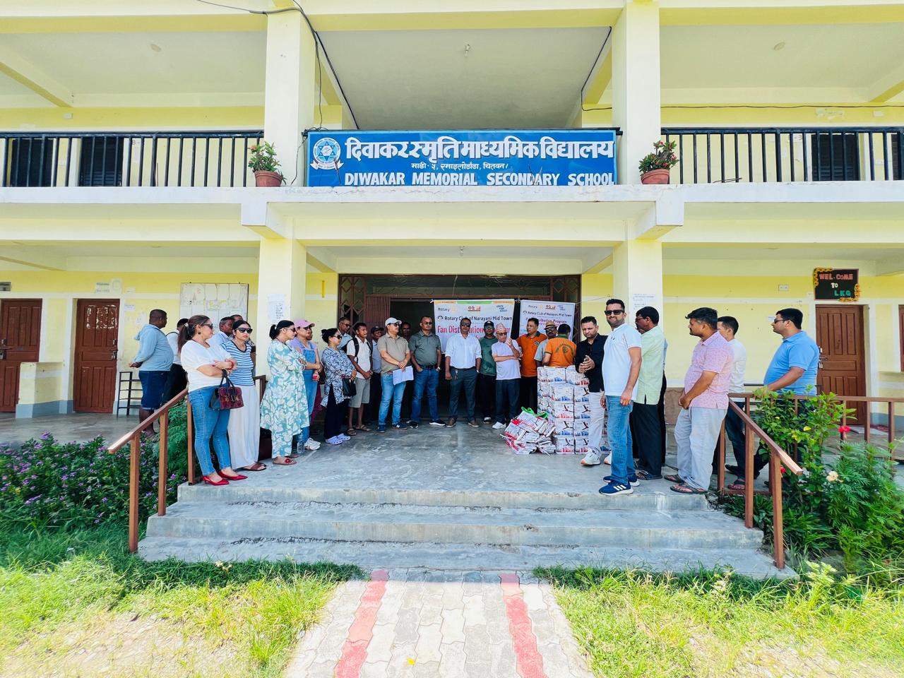 Fan distribution at various school at  Madi municipality