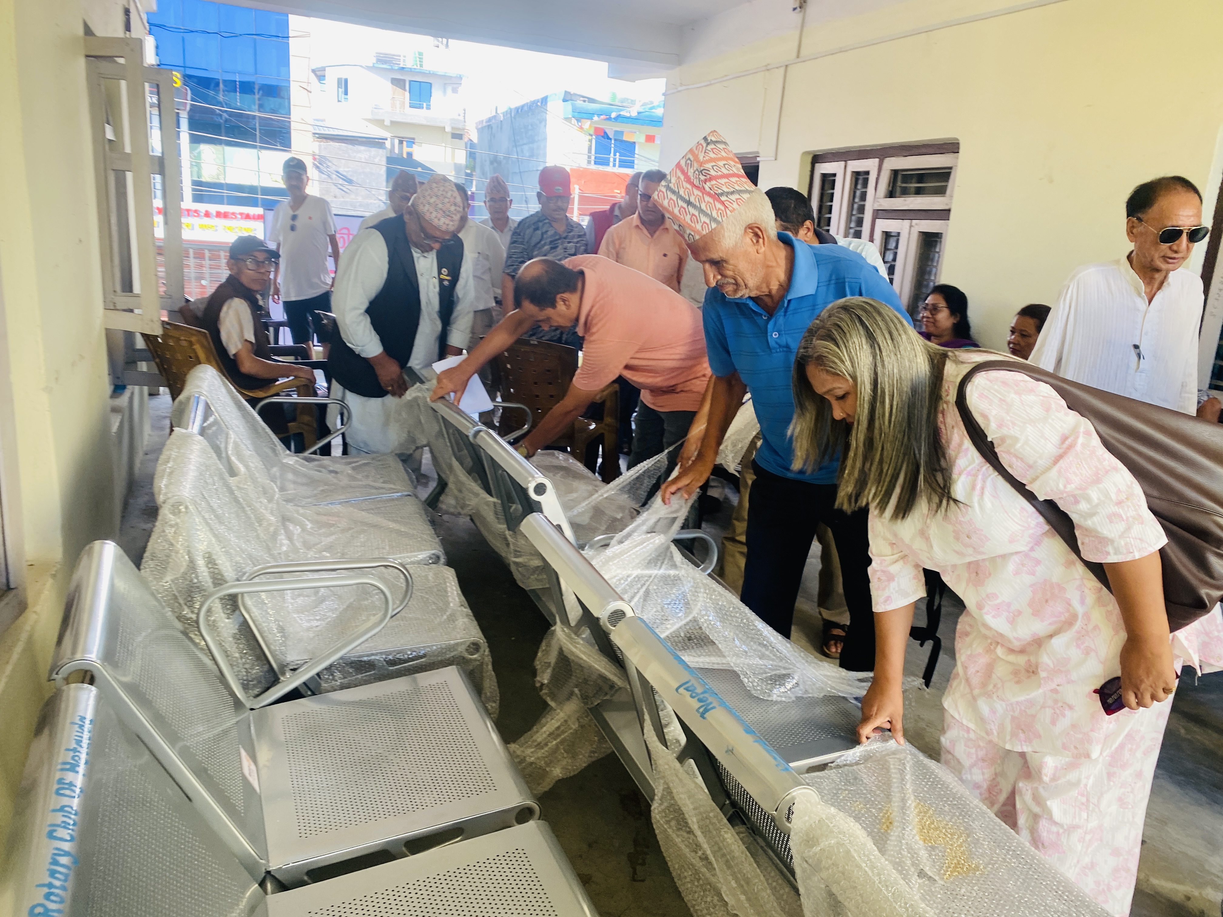 Distribution of Three seater matel chair to Ward No. 4, which was damaged by the Sept 9 protests.