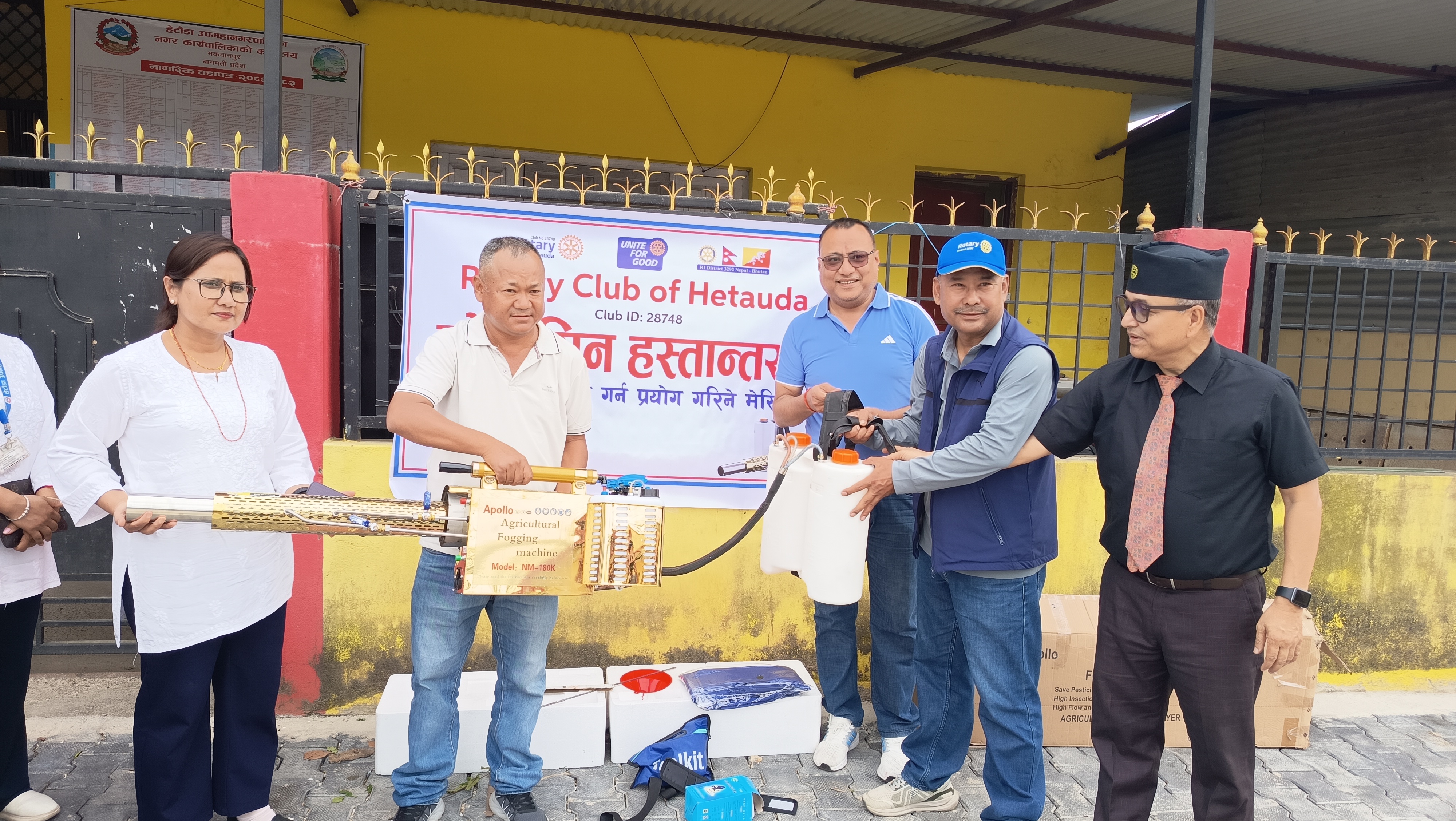Equipment handed over to Ward No. 8 for dengue control