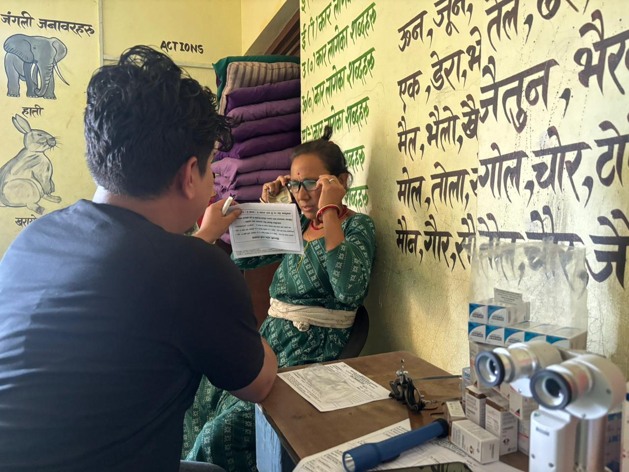 Free Eye screening camp in Phakhel 4, Indrasarobar